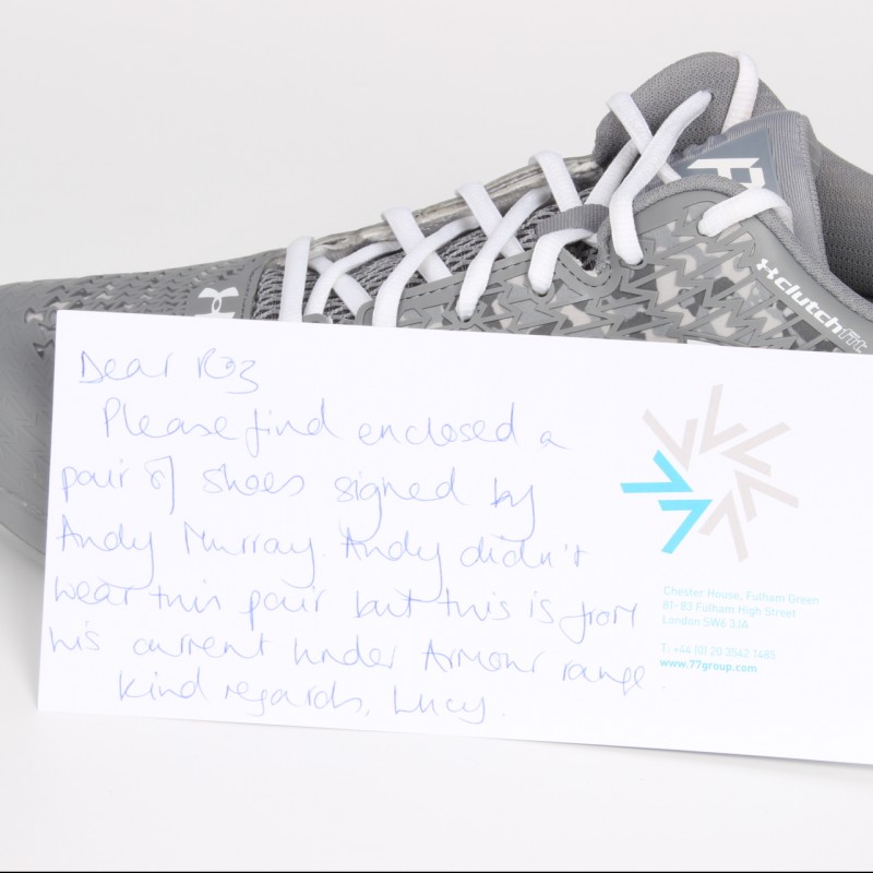Under Armour Tennis Shoes Signed by the Wimbledon Champion Andy Murray