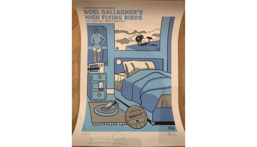 Limited Edition Lithograph Autographed by Noel Gallagher and Pete McKee