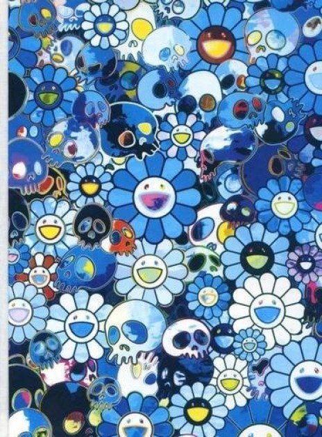 "Skulls and Flowers Blue" by Takashi Murakami