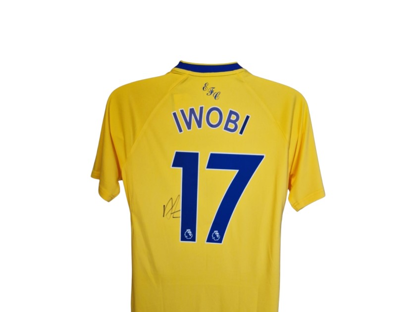 Alex Iwobi Signed 2022-23 L/S Everton Third Football Shirt