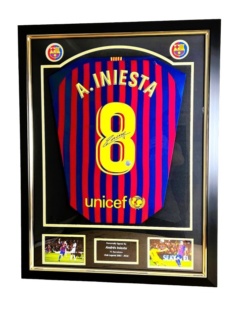 Iniesta's FC Barcelona 2018/2019 Signed and Framed Shirt