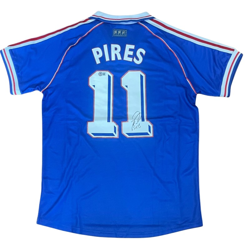 Robert Pires' France World Cup 1998 Signed Replica Shirt