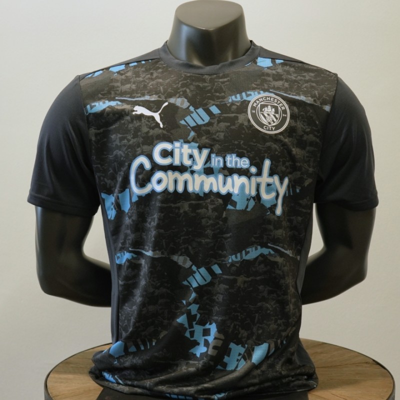 Sacha Lewis' Worn Pre-Match T-Shirt from Manchester City v Everton