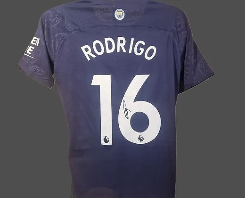 Rodrigo's Manchester City 2021/22 Signed Official Third Shirt