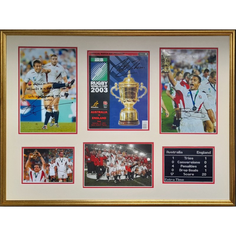 England 2003 RWC Winners Signed Photo Display