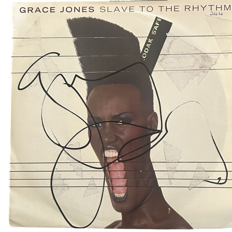 Grace Jones Signed Slave To The Rhythm Vinyl 45