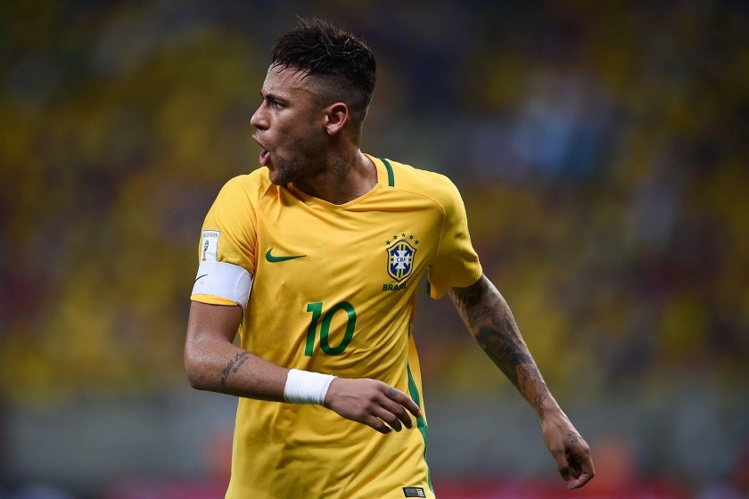 Neymar's Brazil Match Shirt, WC Qualifiers 2018