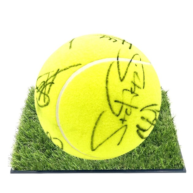 Alcaraz, Zverev and Tsitsipas Signed and Framed 2025 ATP Tour Tennis Ball