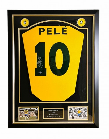 Pelé Brazil 1970 Signed and Framed Shirt 
