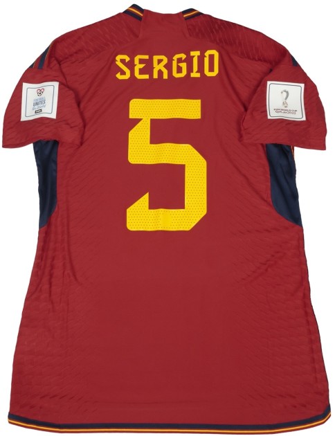 Busquets' Match-Issued Shirt, Spain vs Costa Rica WC 2022