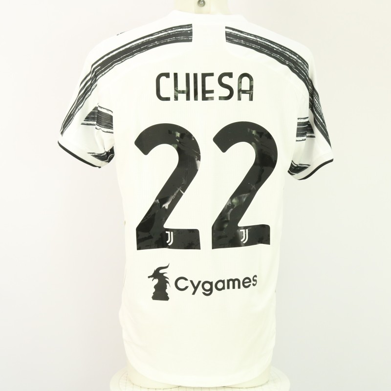 Chiesa's Juventus Match-Issued Shirt, Super Cup 2020/21