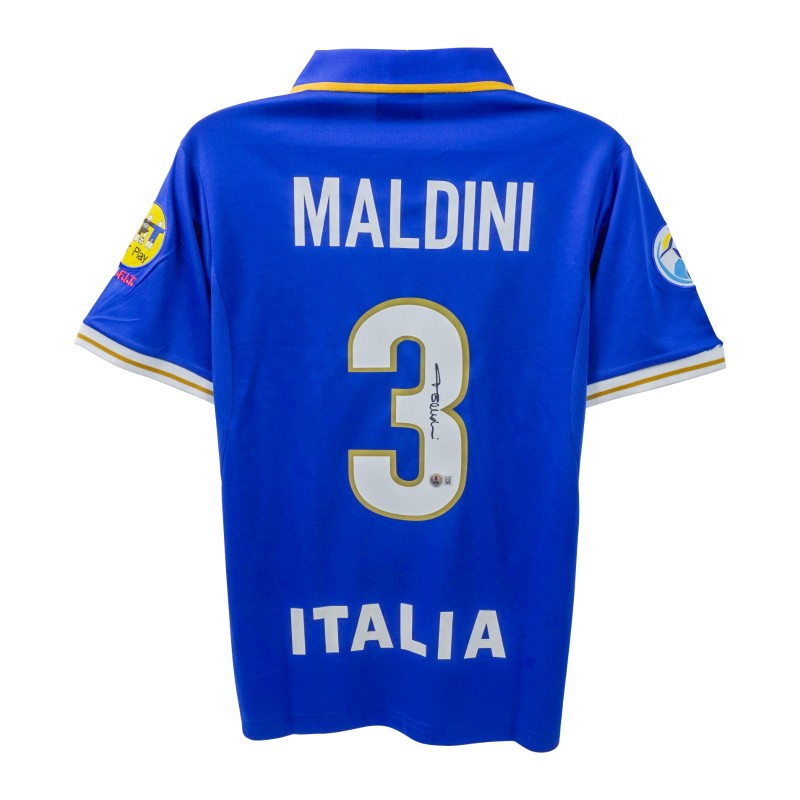 Replica della maglia dell'Italia firmata da Paolo Maldini