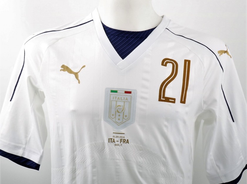 Bernardeschi issued/worn shirt, Italy-France 1/09/2016