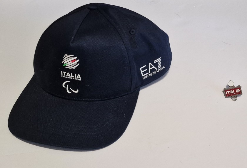 Paris 2024 Olympics - EA7 Italy Cap + NOC Paris Team Italy Pin by by Anna Barbero