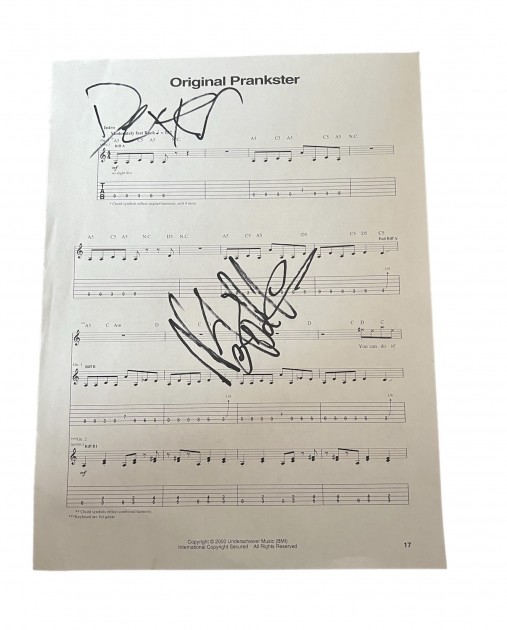 The Offspring Signed 'Original Prankster' Sheet Music