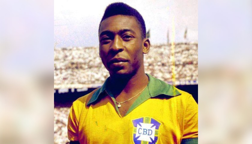Brazil Retro Football Shirt, 1966 - Signed by Pele