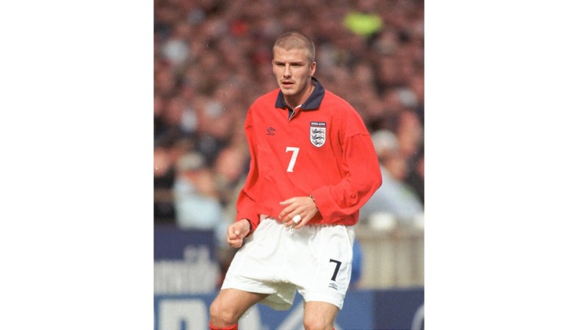 Beckham's Worn Match Shirt, England-Brazil 2000