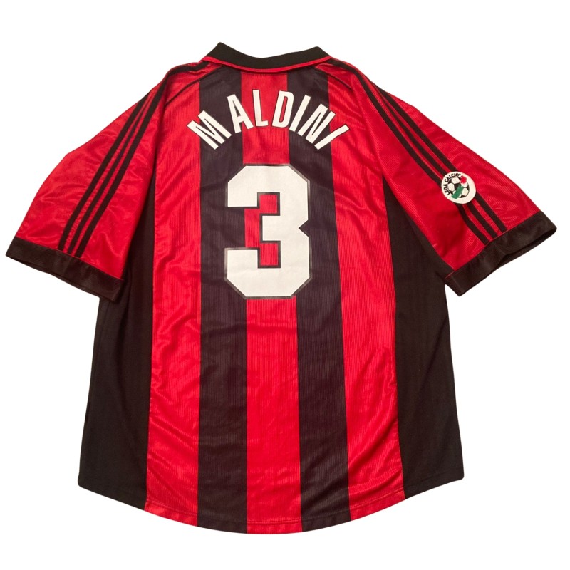 Maldini's Milan Match-Issued Shirt, 1998/99