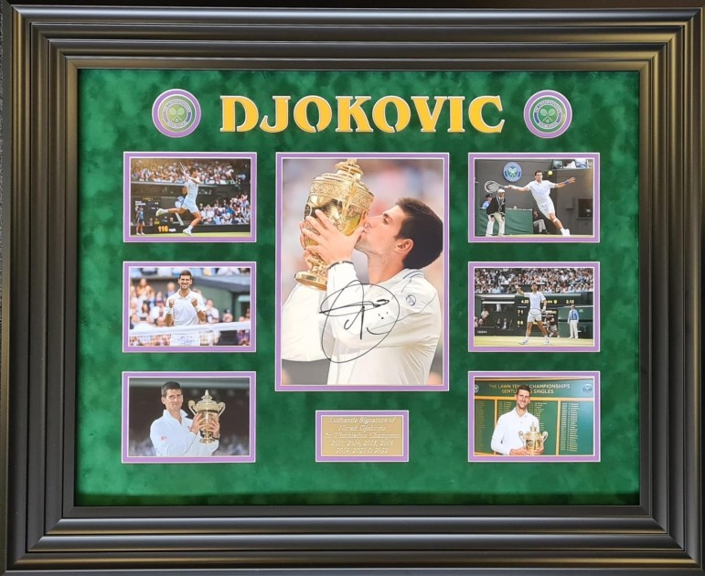 Novak Djokovic Signed Photo Display