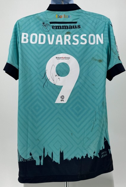 Maglia firmata di Bodvarsson del Bolton Wanderers indossata in partita