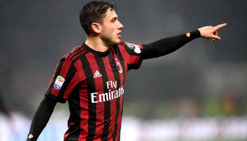 Calabria's Unwashed Match-Worn Milan-Inter Shirt with Special Patch