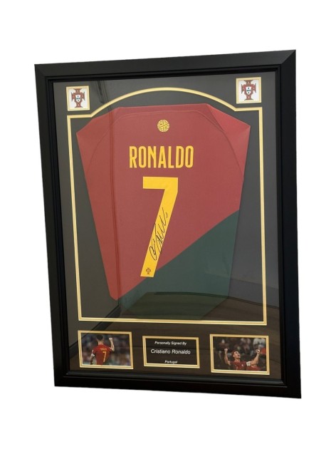 Cristiano Ronaldo Portugal 2022/23 Signed And Framed Home Shirt