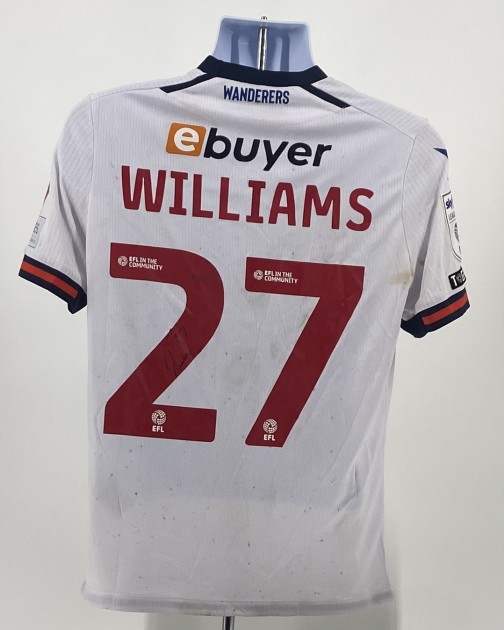 Randell Williams' Bolton Wanderers Signed Match Worn Shirt, vs Burton Albion 