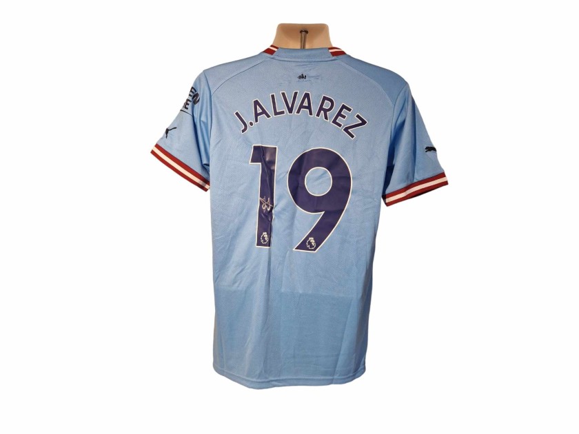 Maglia da calcio replica del Manchester City 24/25 firmata da Julian Alvarez