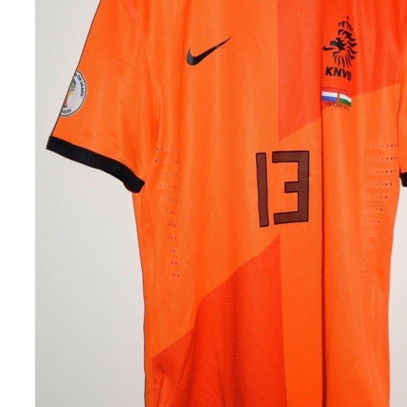 De Vrij shirt, issued for Netherlands-Hungary, Mundial '14 qualifications