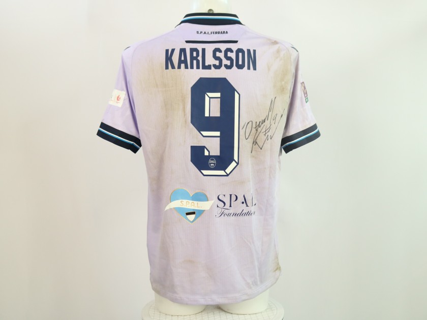 Completo Karlsson unwashed SPAL vs Pescara 2024, Patch "LILT" - Autografato