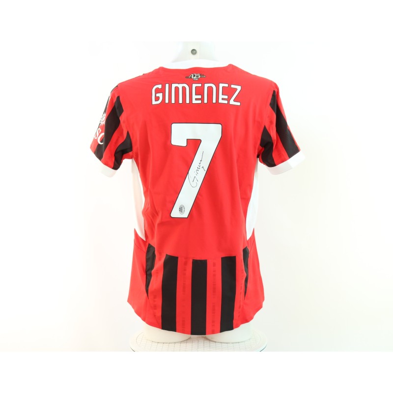 Gimenez's Official Milan Signed Shirt, 2024/25 