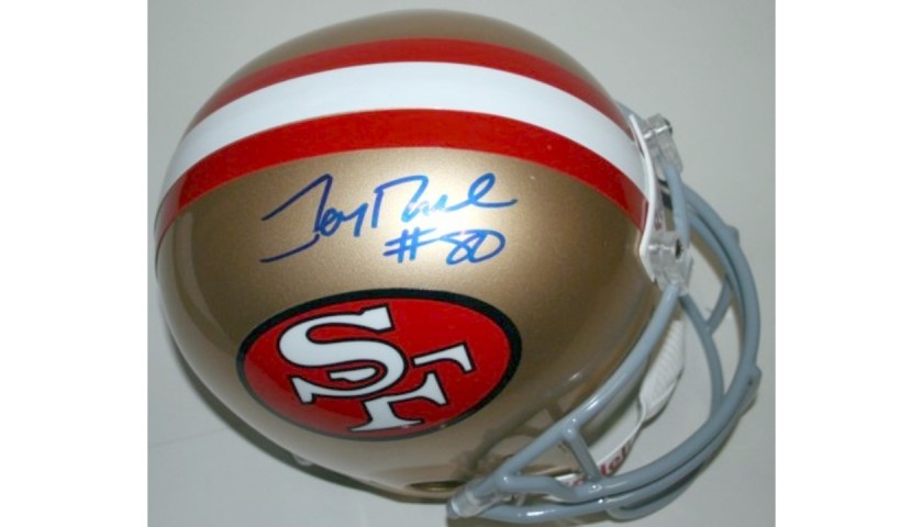 Jerry Rice Autographed San Francisco 49ers Throwback Riddell Full Size  Replica Helmet