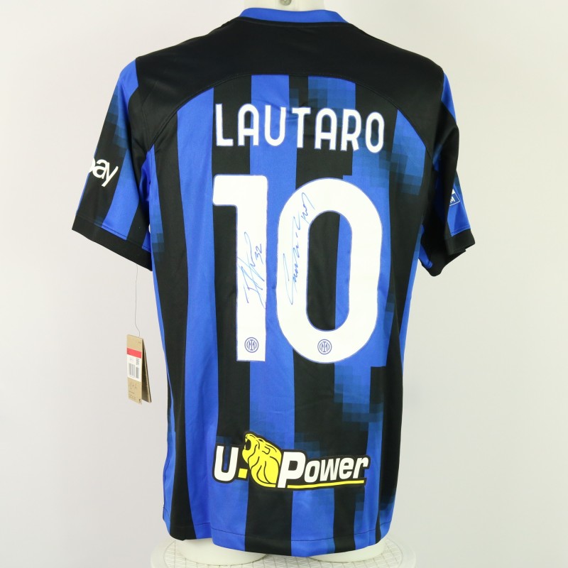 Lautaro Official Inter Milan Shirt, 2023/24 - Signed by Lautaro Martínez e Federico Dimarco