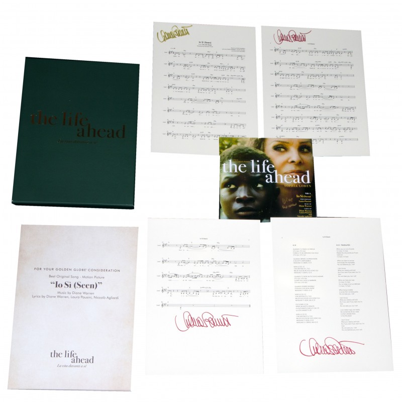 Golden Globes Box Set Signed by Laura Pausini and Diane Warren