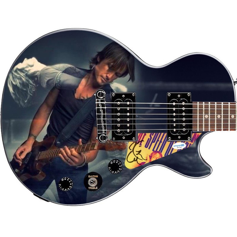 Chitarra Epiphone personalizzata firmata da Keith Urban con grafica "Dual Exposure