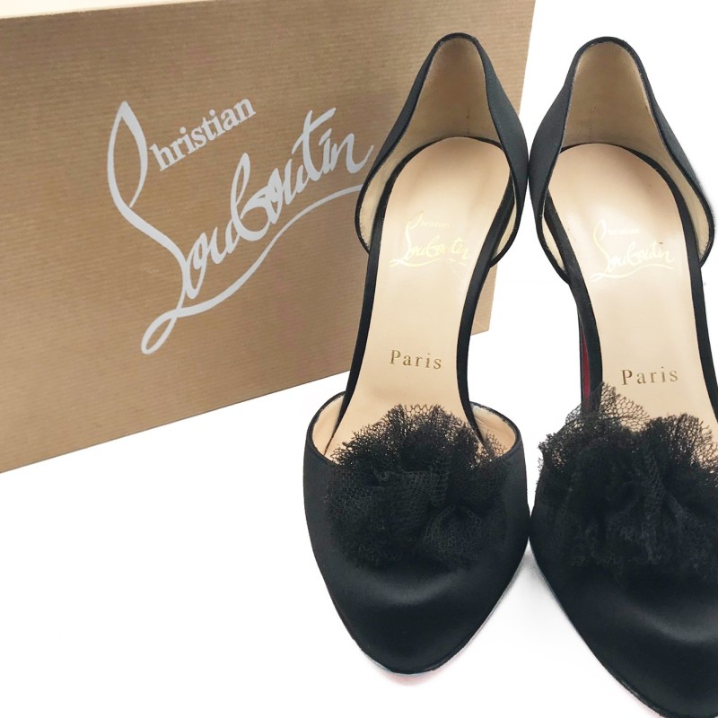 Christian Louboutin - Tacchi in raso di seta nero