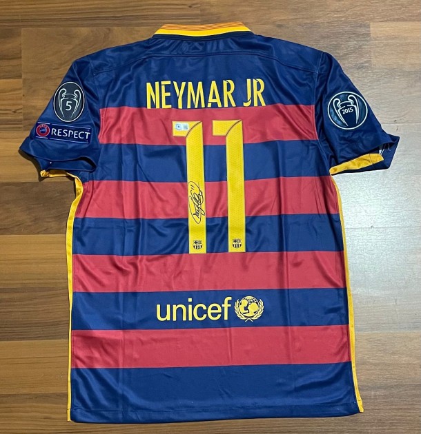 Neymar Jr's Barcelona 2015/16 Signed Replica Shirt