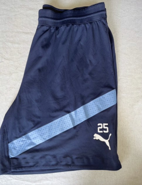 Manuel Akanji Man City Training Kit Collection 2022/2023 - Worn Navy/Sky Blue Shorts