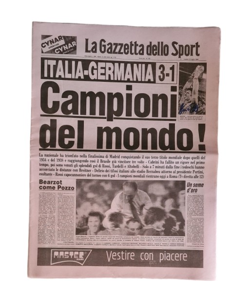 La Gazzetta dello Sport Autografata da Dino Zoff