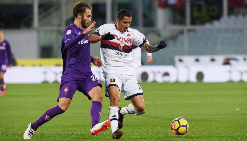 Pezzella's Signed Match-Worn Fiorentina-Genoa Shirt, UNWASHED