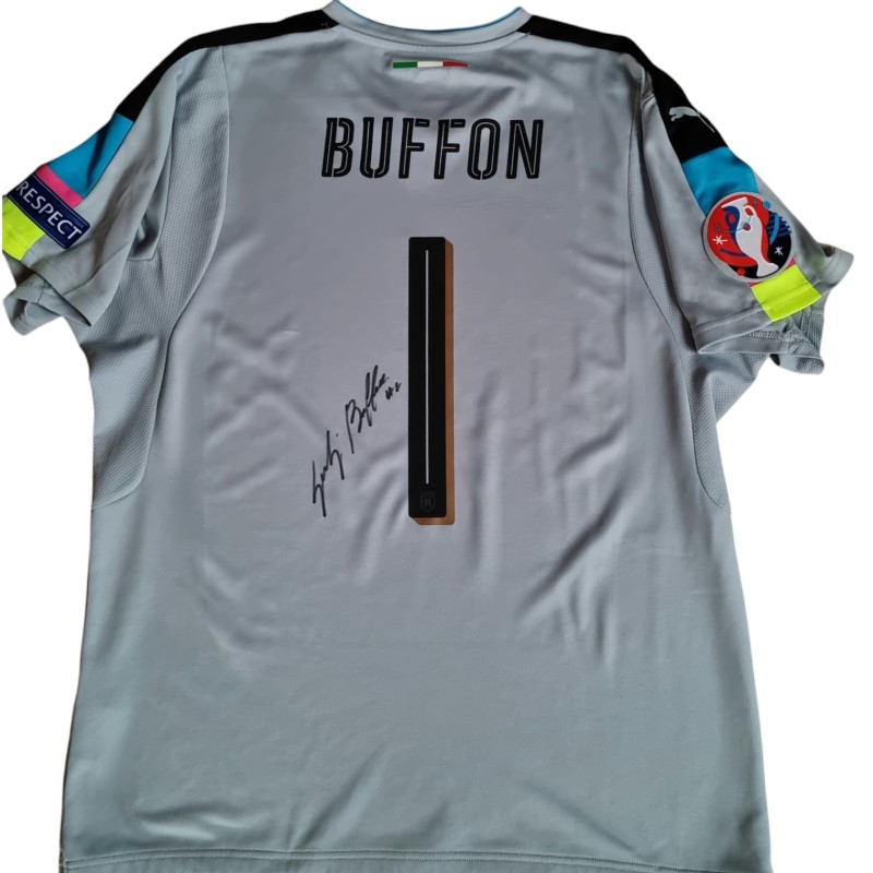 Buffon's Italy vs Belgium Signed Issued Shirt, Euro 2016 