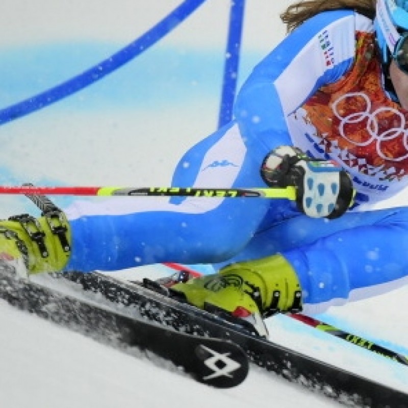 Ski helmet Sochi 2014 worn and signed by Francesca Marsaglia