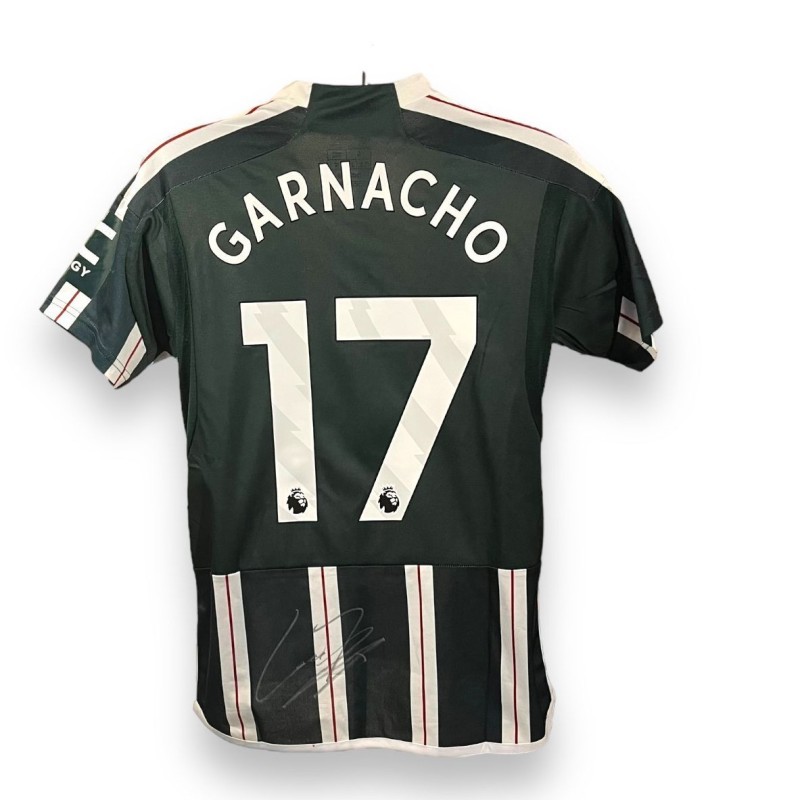 Maglia away replica firmata da Alejandro Garnacho per il Manchester United 2023/24