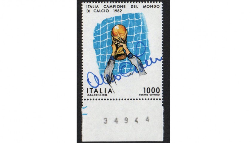 1982 World Cup Stamp Signed by Antonio Cabrini