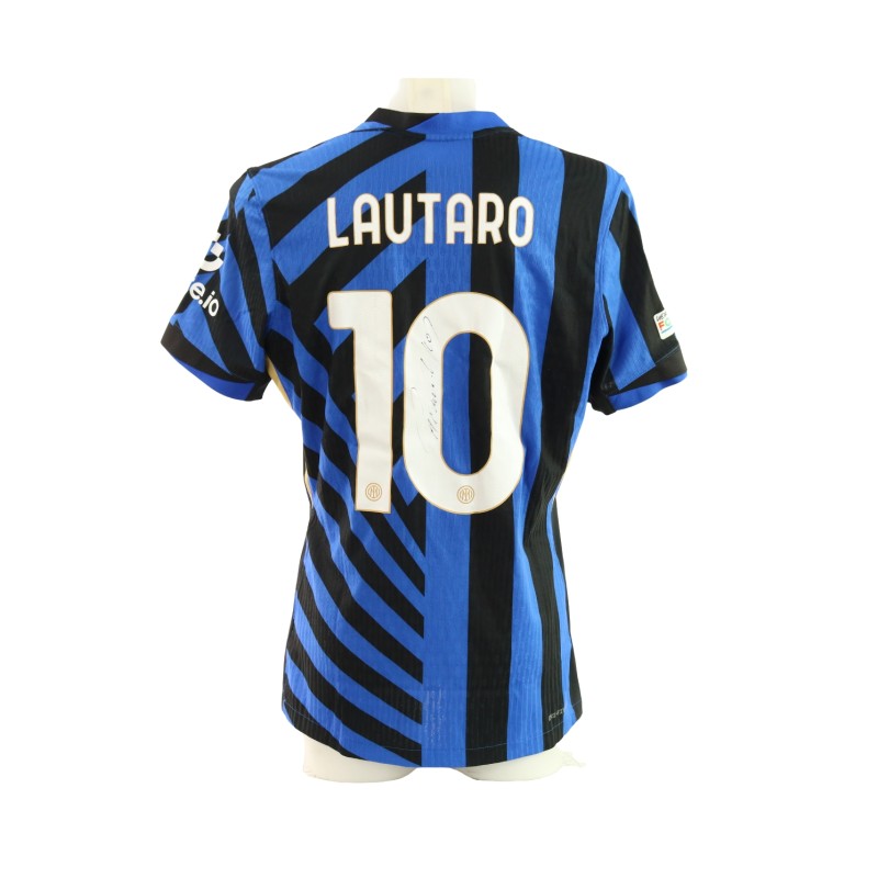 Lautaro's Signed Match-Issued Inter Shirt, UCL 2024/25 