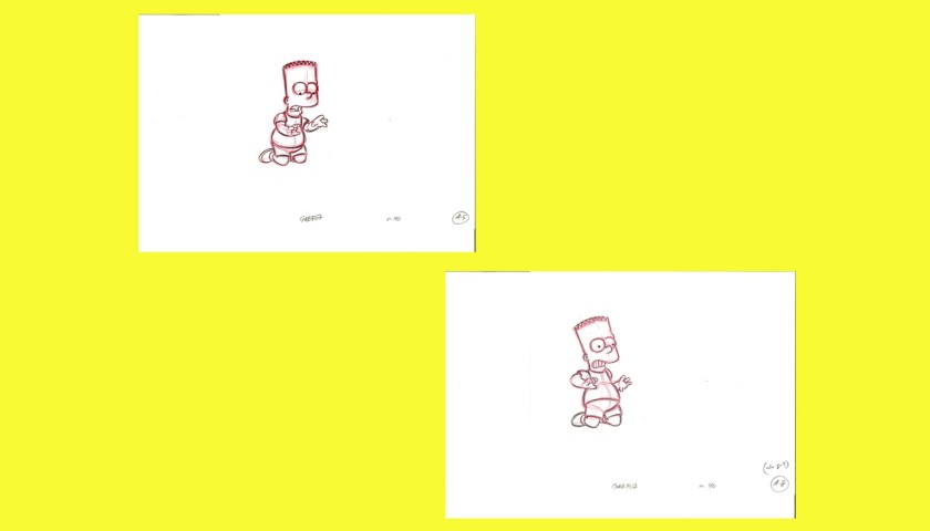 The Simpsons - Original Drawings of Bart Simpson