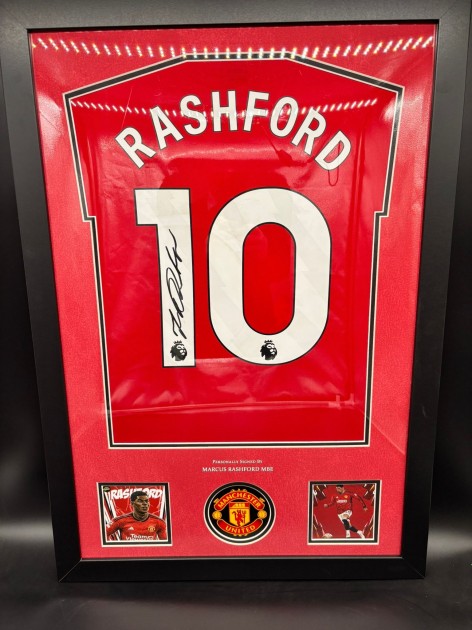 Marcus Rashford's Manchester United 2023/24 Signed and Framed Shirt