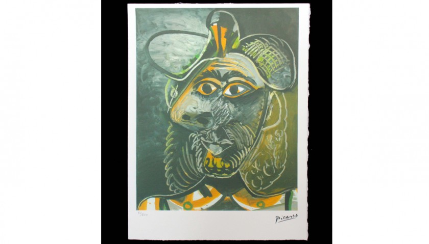 Pablo Picasso Offset Lithograph Print with Dry Stamp