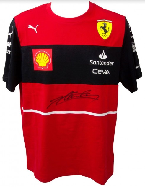 Charles Leclerc Signed Ferrari Red Racing Shirt