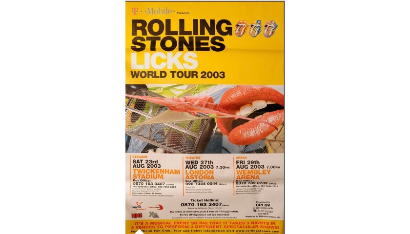 Rolling Stones Original Licks Tour Poster